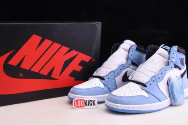 WHITE 1 555088-134 UNIVERSITY BLACK AIR RETRO JORDAN BLUE HIGH 0809